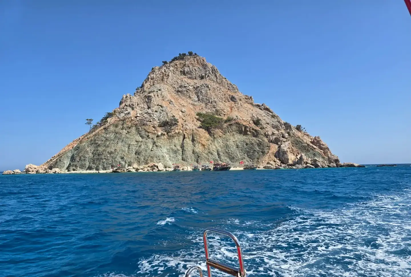 Suluada island seen from the boat — the Turkish Maldives off Adrasan